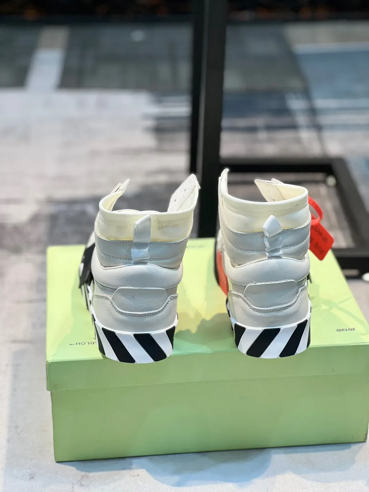 Off-White Industrial High-Top White and Black Lifestyle Sneakers 2