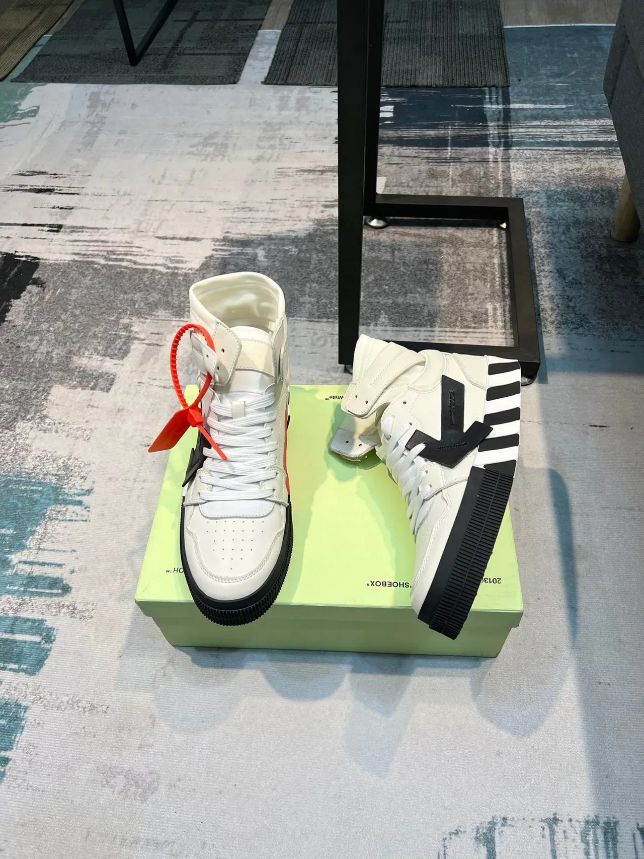 Off-White Industrial High-Top White and Black Lifestyle Sneakers 4