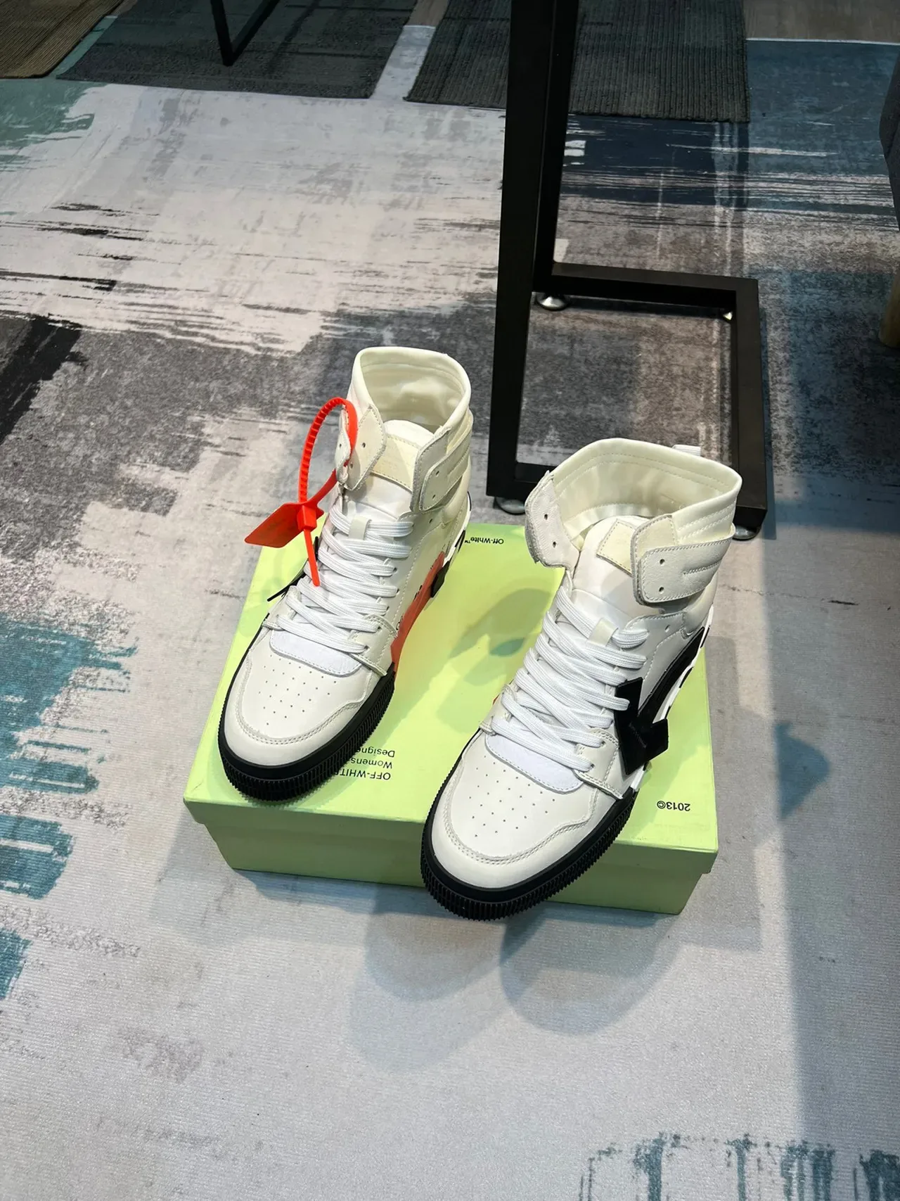 Off-White Industrial High-Top White and Black Lifestyle Sneakers 5