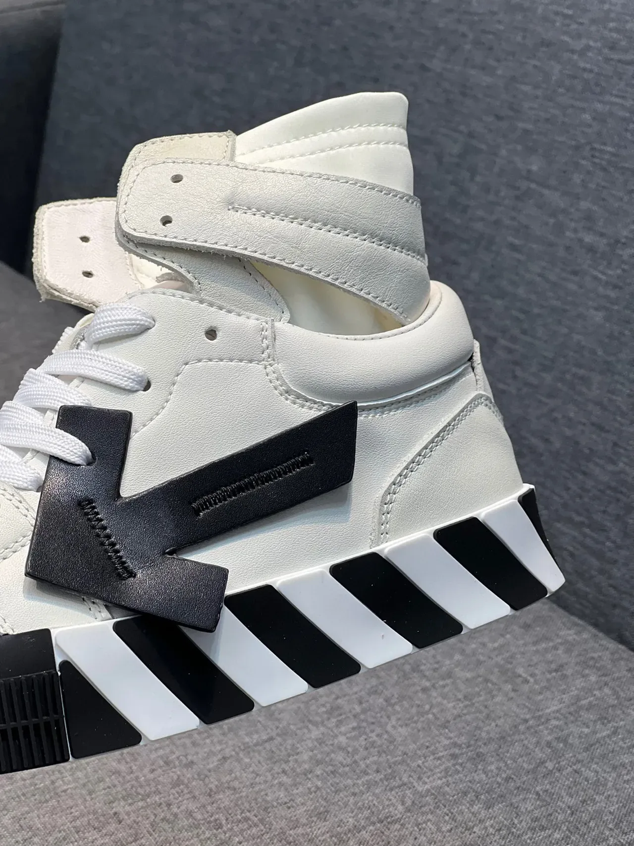 Off-White Industrial High-Top White and Black Lifestyle Sneakers 8