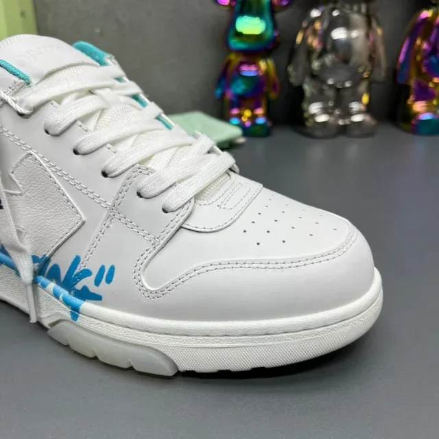 Off-White Industrial Low Top أبيض وسيان للمشي لايف ستايل سينرز 6