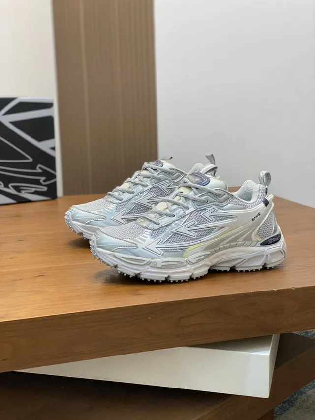 Off-White Runner Light Gray Industrial Strap Chunky Sneakers 4