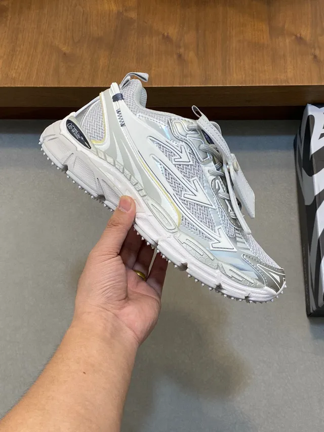 Off-White Runner Light Gray Industrial Strap Chunky Sneakers 5