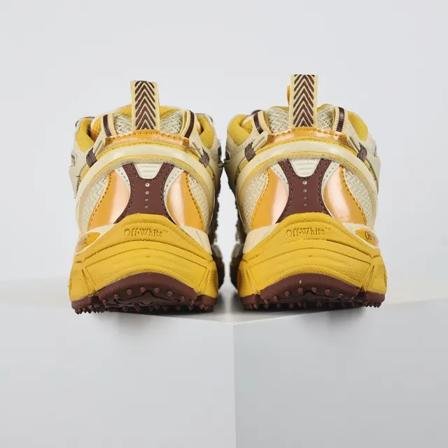 Off-White Runner Yellow Cream Brown Chunky Sneakers 8