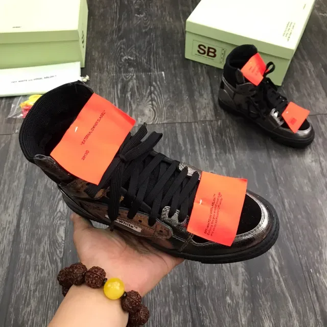 Off-White The Ten Silver Black High-Top Metallic Distressed Upper Lifestyle Sneakers 5