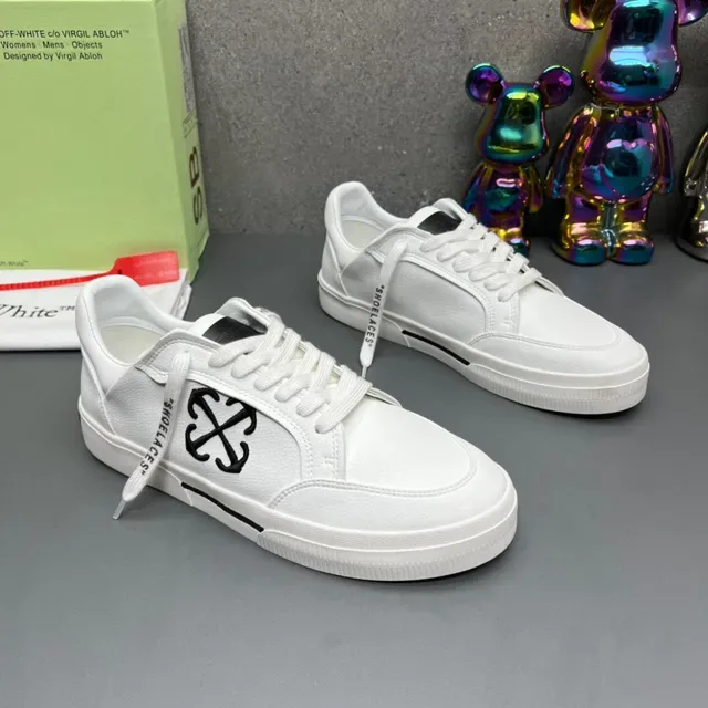 Off-White The Ten Tênis de estilo de vida Brancos e Pretos com Logo 3