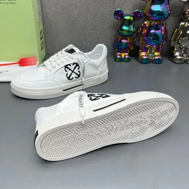 Off-White The Ten Tênis de estilo de vida Brancos e Pretos com Logo 8