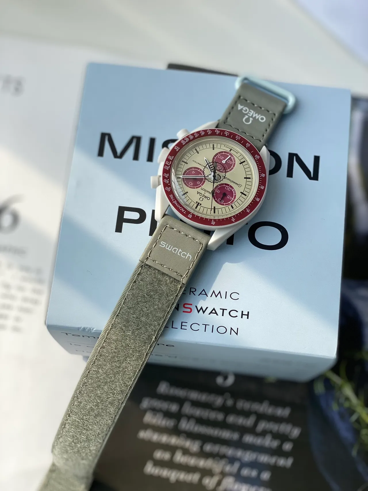 Omega Speedmaster MoonSwatch Mission to Mars ساعة بيوسيراميك ميكانيكية 5