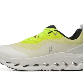 On Beige Yellow Cloudtec Midsole Hexagonal Pod Sole Running Shoes