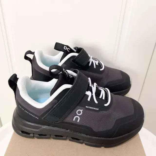 On Gris Negro Doble Cierre Impermeables Zapatillas Lifestyle 3
