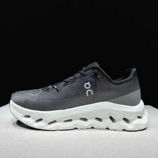 On Gray White Knit Upper Sculpted Cloud-Pod Midsole Lifestyle Sneakers
