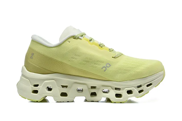 On Amarillo Gris Parte Superior de Tejido Ingeniería Podos de Mediplanta Hexagonal Huecos Zapatos de Running 4
