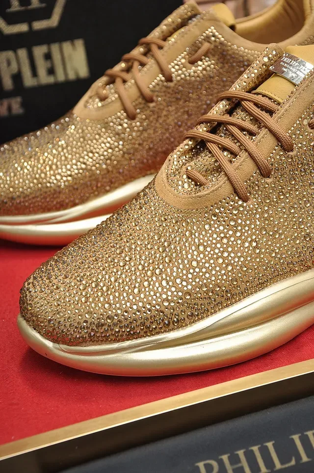 Philipp Plein Active Studded Metallic Gold Chunky Sneakers 3