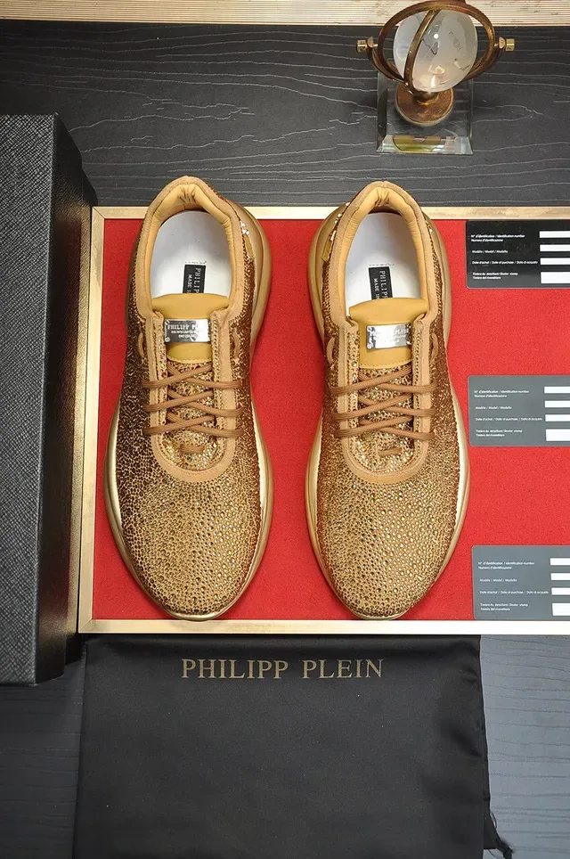 Philipp Plein Active Studded Metallic Gold Chunky Sneakers 9
