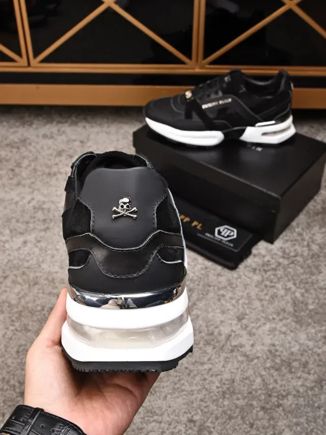 Philipp Plein Black White Chunky Midsole Mixed-Material Upper Lifestyle Sneakers 3