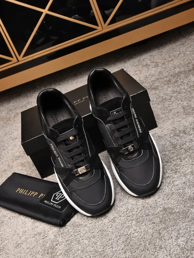 Philipp Plein Black White Chunky Midsole Mixed-Material Upper Lifestyle Sneakers 4