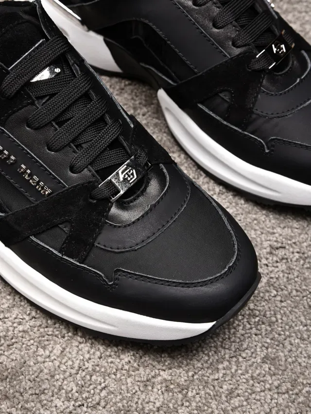 Philipp Plein Black White Chunky Midsole Mixed-Material Upper Lifestyle Sneakers 5