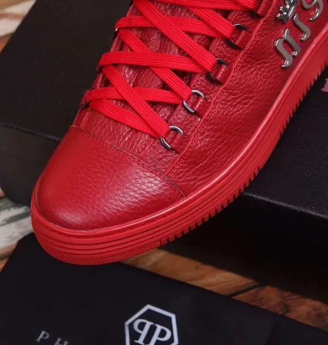 Philipp Plein 高帮单色红色生活方式运动鞋 2
