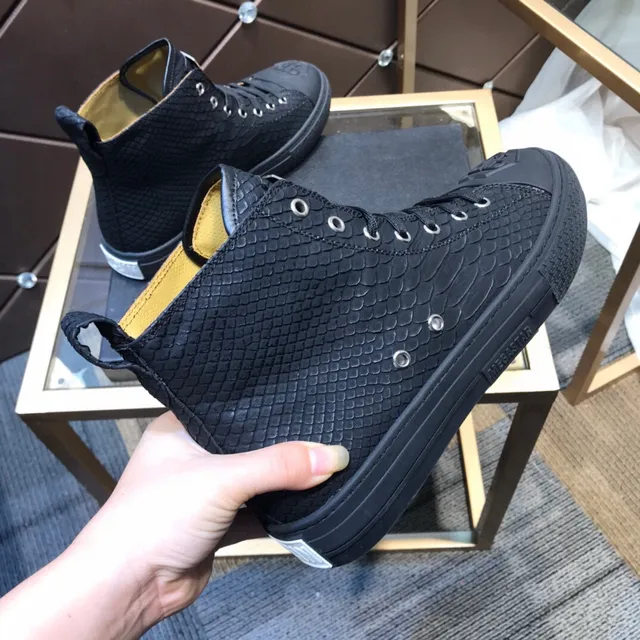 Philipp Plein حذاء رياضي أصلي أسود بيج جلد مطبوع ثعبان نمط حياة 5