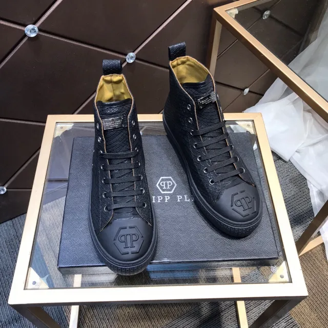 Philipp Plein حذاء رياضي أصلي أسود بيج جلد مطبوع ثعبان نمط حياة 6