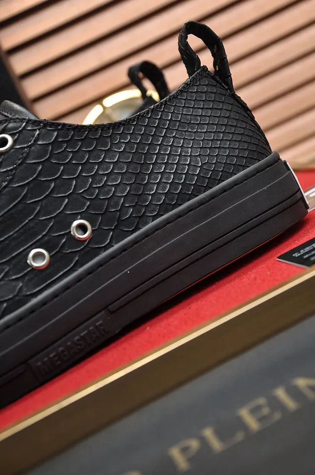 Philipp Plein Megastar Black Snake-Embossed Leather Lifestyle Sneakers 2