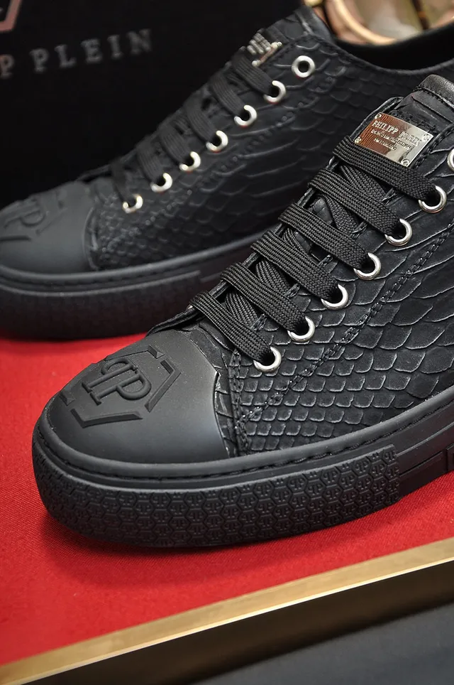 Philipp Plein Megastar Black Snake-Embossed Leather Lifestyle Sneakers 3