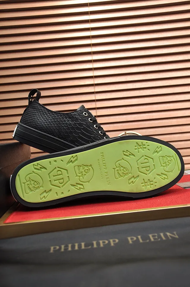 Philipp Plein Megastar Black Snake-Embossed Leather Lifestyle Sneakers 5