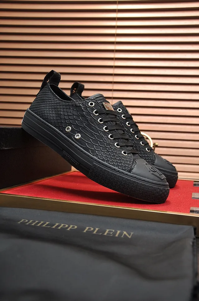 Philipp Plein Megastar Black Snake-Embossed Leather Lifestyle Sneakers 8