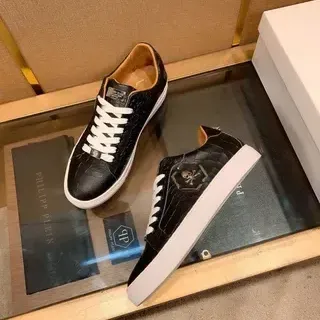 Philipp Plein Skull Low কালো কুইল্টেড চামড়া লাইফস্টাইল স্নিকার