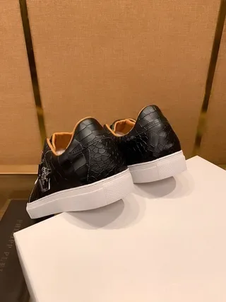 Philipp Plein Skull Low Black Quilted Leather Lifestyle Sneakers 4