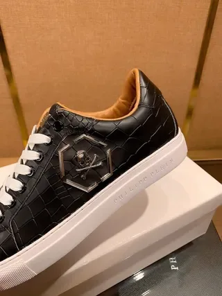 Philipp Plein Skull Low Black Quilted Leather Lifestyle Sneakers 6