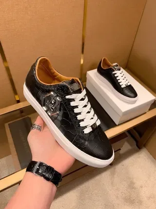 Philipp Plein Skull Low Black Quilted Leather Lifestyle Sneakers 8