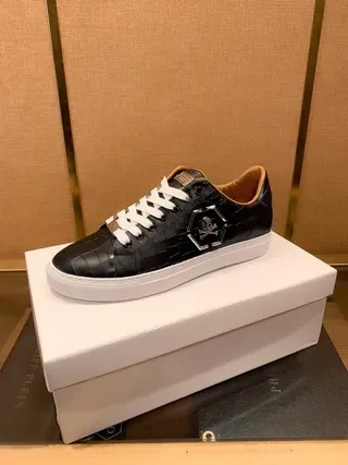 Philipp Plein Skull Low Black Quilted Leather Lifestyle Sneakers 9