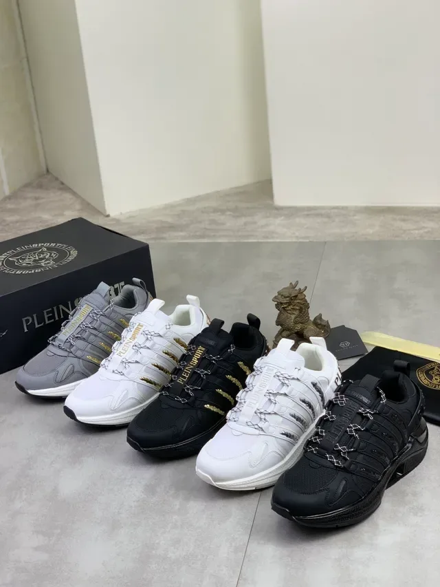 Philipp Plein Sport أحذية رياضية ستايل لايف ستايل أبيض وذهبي مدبب 2