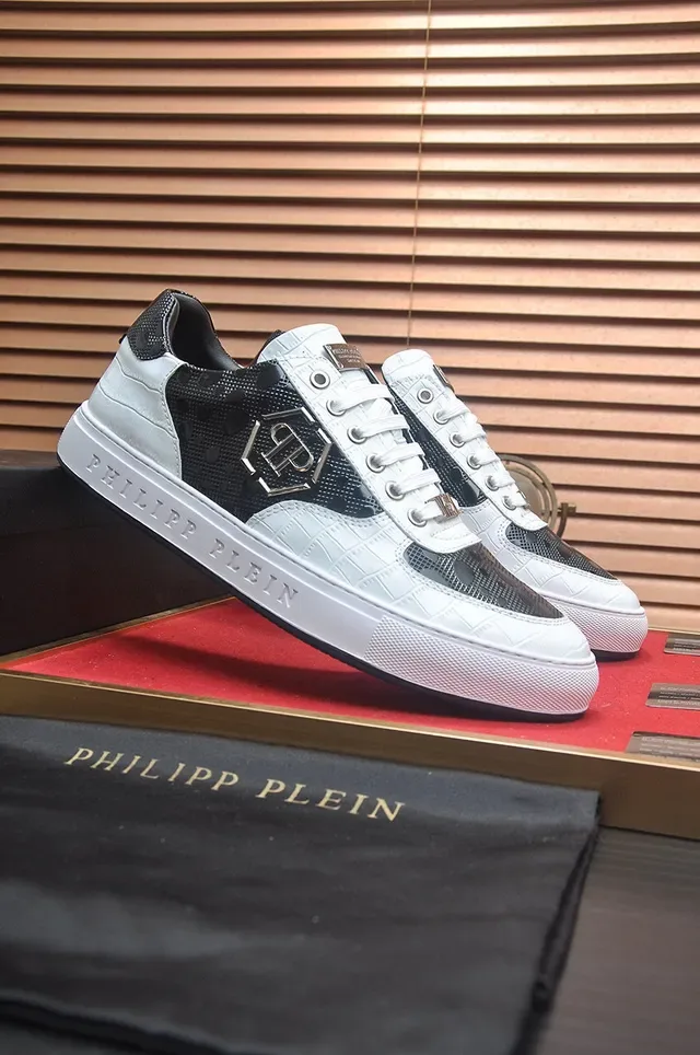 Philipp Plein Zapatillas Lifestyle de Cuero Blanco y Negro 2