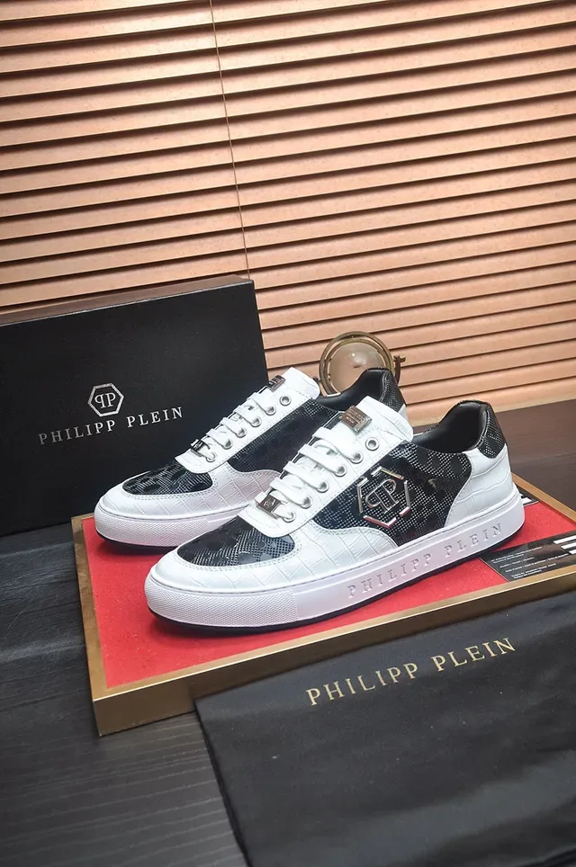 Philipp Plein Zapatillas Lifestyle de Cuero Blanco y Negro 3