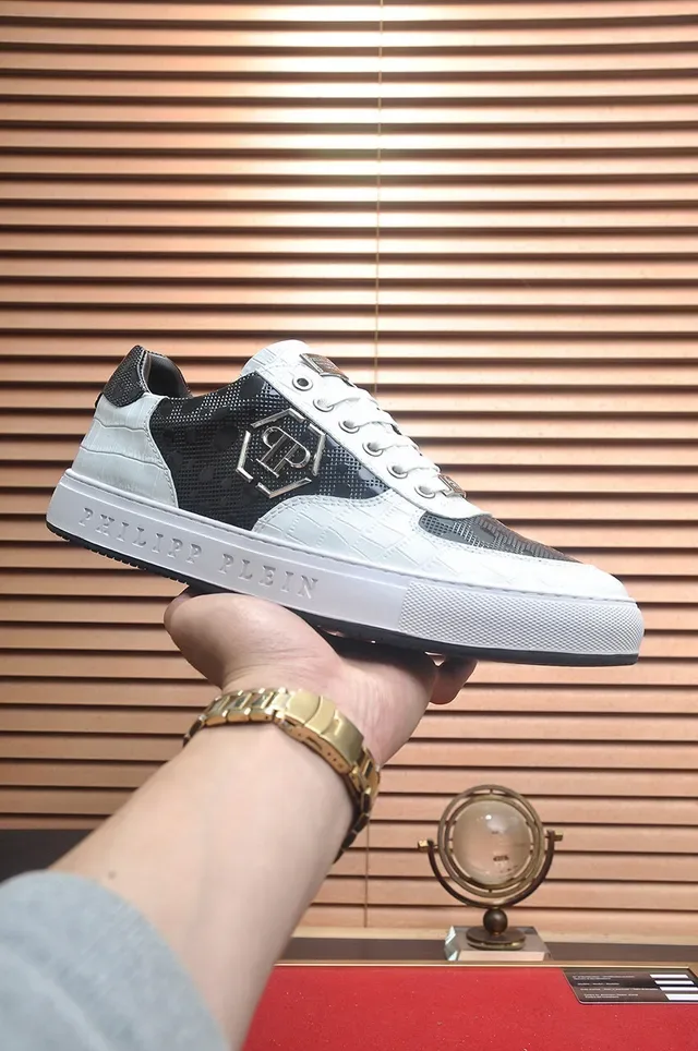 Philipp Plein Zapatillas Lifestyle de Cuero Blanco y Negro 4