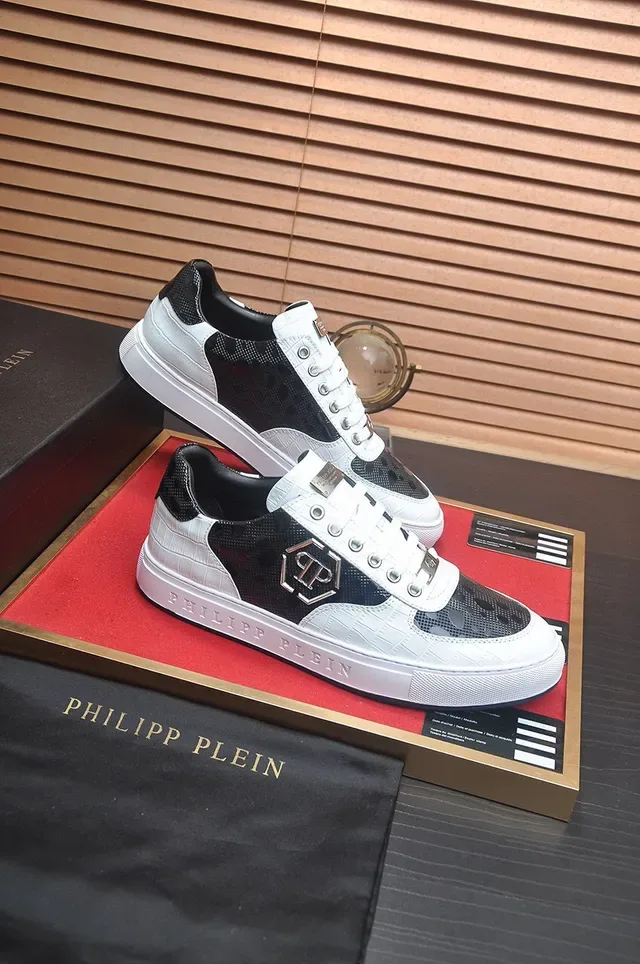 Philipp Plein Zapatillas Lifestyle de Cuero Blanco y Negro 6