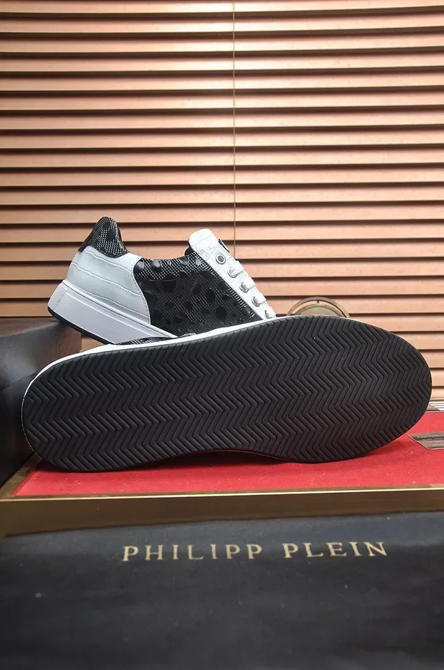 Philipp Plein Zapatillas Lifestyle de Cuero Blanco y Negro 7