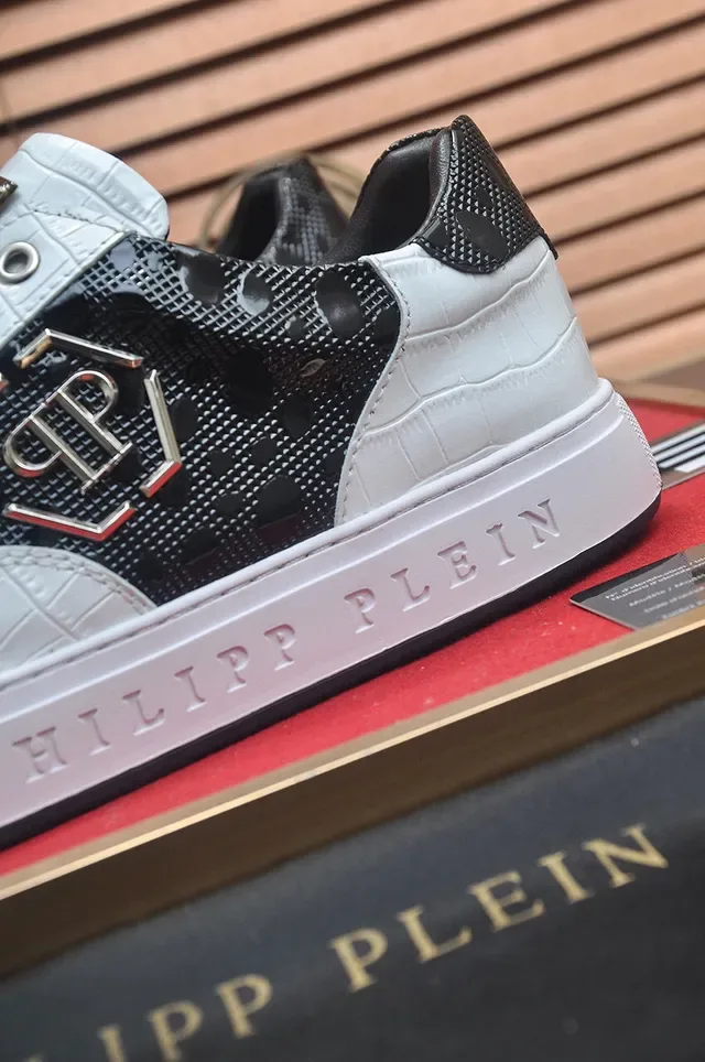 Philipp Plein Zapatillas Lifestyle de Cuero Blanco y Negro 9