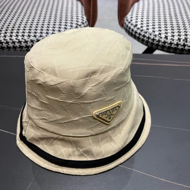 Prada Beige Textured Bucket Hat 5
