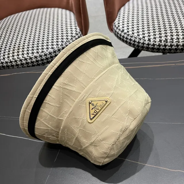 Prada Beige Textured Bucket Hat 11