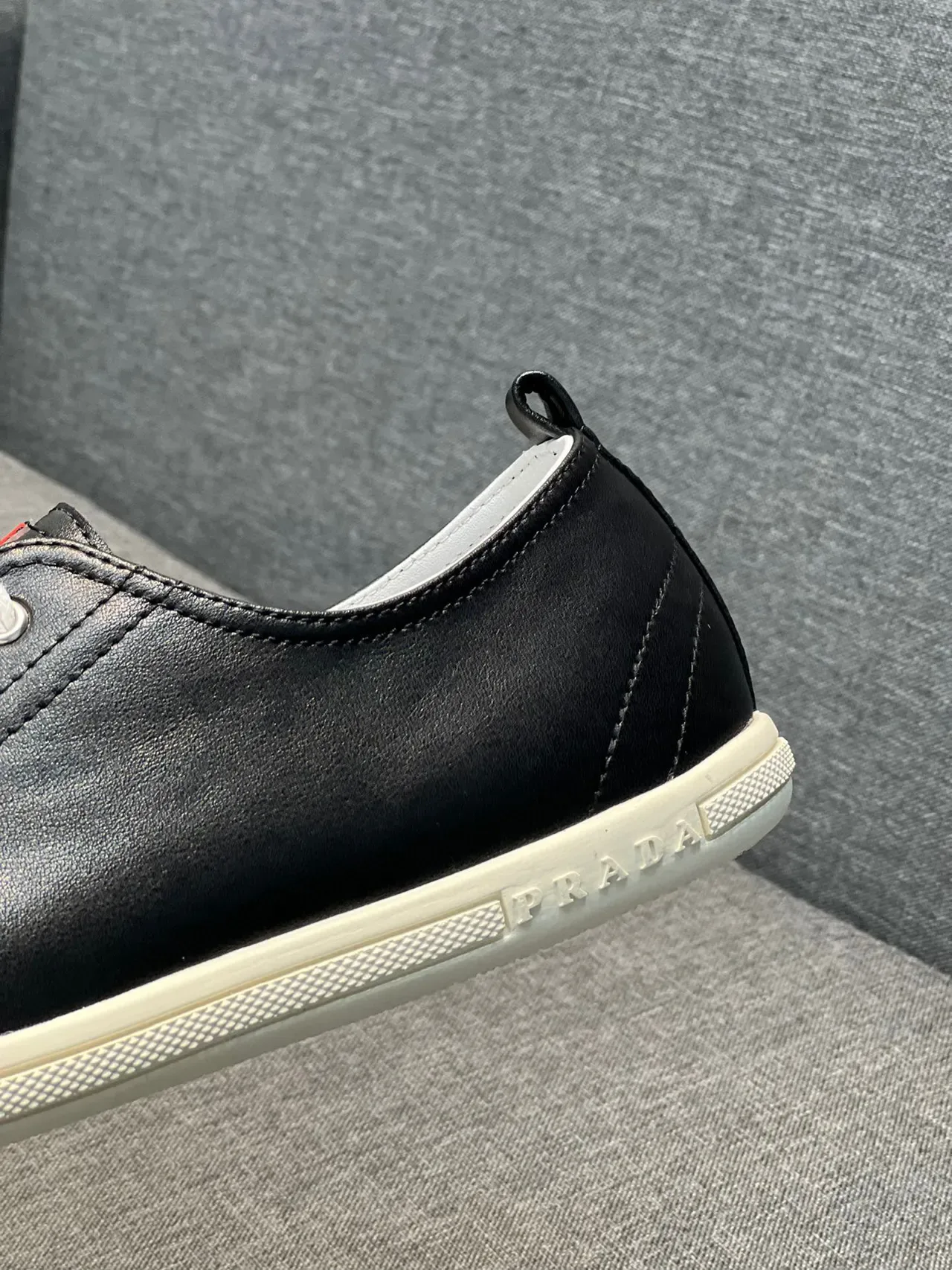 Prada Black White Leather Upper Contrast Toe Cap Lifestyle Sneakers 9