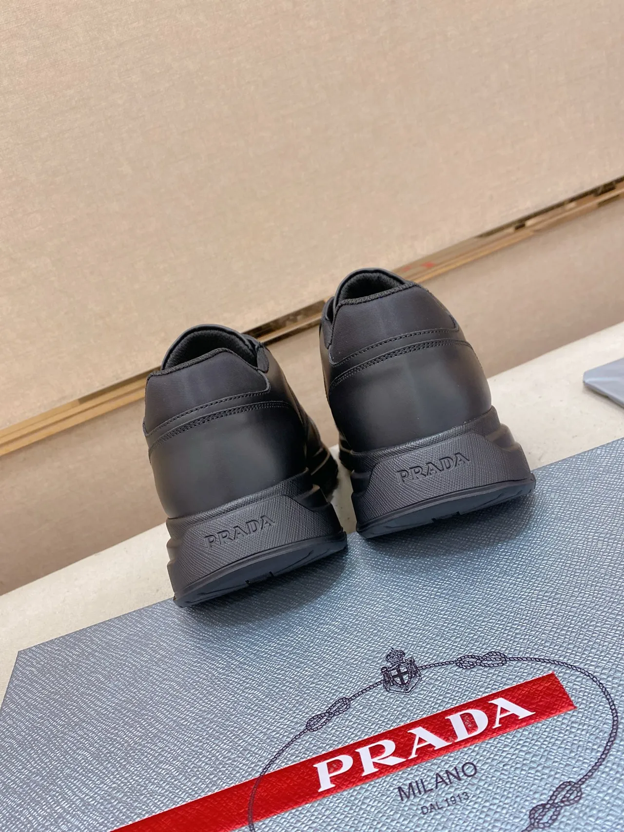 Prada Cloudbust All-Black Leather Lifestyle Sneaker 3