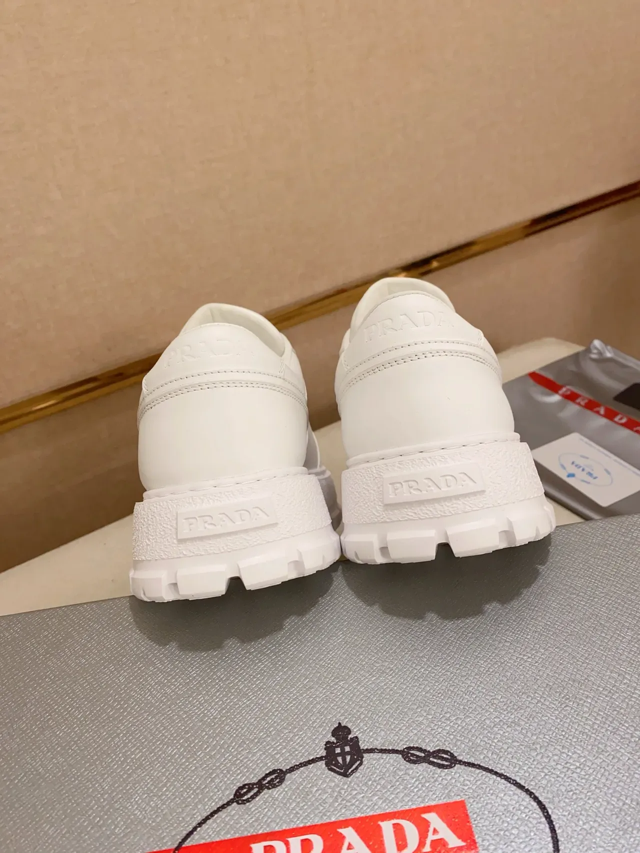Prada Cloudbust All-White Leather Chunky Sneakers 3