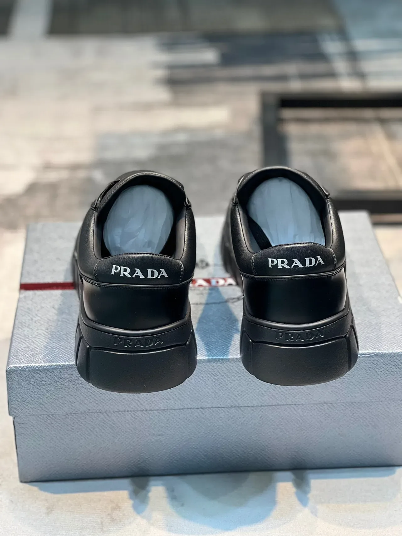 Prada Cloudbust Black Leather Lifestyle Sneakers 3