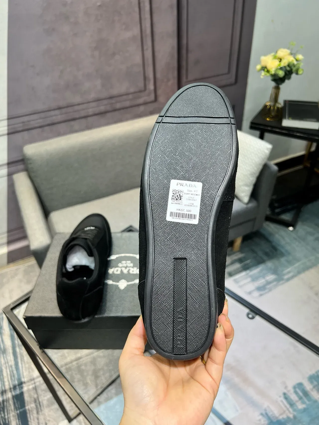 Prada Cloudbust Black Low-Top Suede-and-Synthetic Lifestyle Sneakers 3