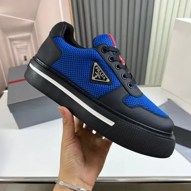 Prada Cloudbust Blue and Black Mesh Platform Lifestyle Sneakers 3