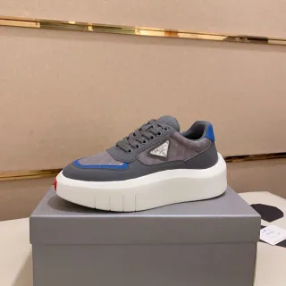 Prada Cloudbust gris bleu blanc sneakers chunky