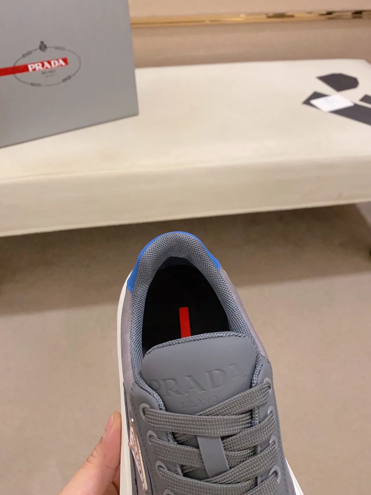 Prada Cloudbust Gray Blue White Chunky Sneakers 7